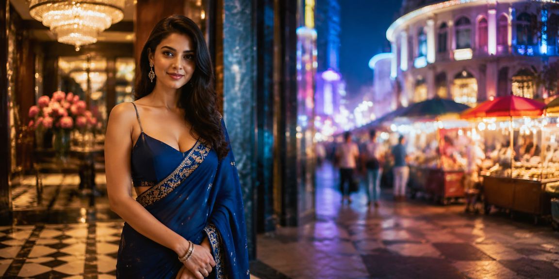 Night market in Delhi with vibrant entertainment and casino vibes